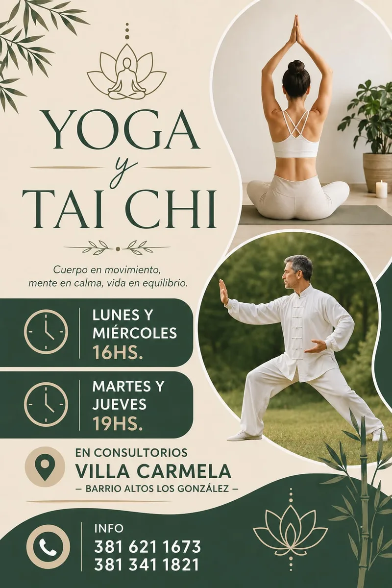 Clases de Yoga y Tai Chi en Consultorios Villa Carmela